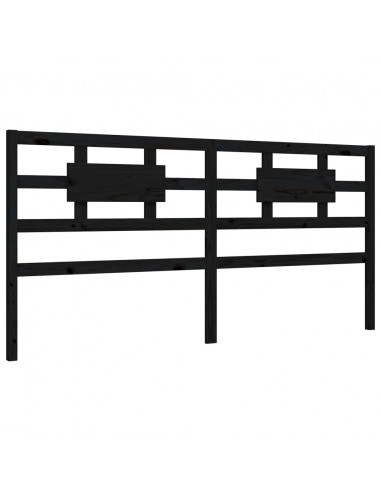 Giroletto con Testiera Nero 200x200 cm in Legno Massello