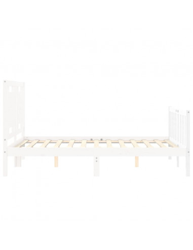 Giroletto con Testiera Bianco 120x200 cm in Legno Massello