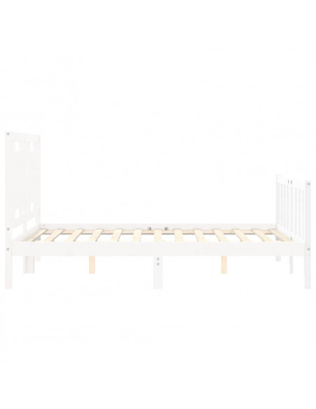 Giroletto con Testiera Bianco 120x200 cm in Legno Massello