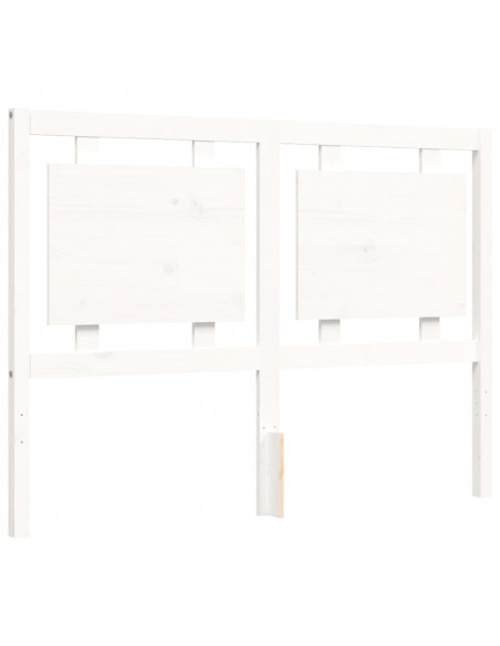 Giroletto con Testiera Bianco 120x200 cm in Legno Massello