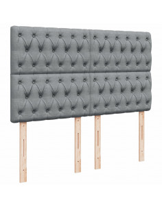 Giroletto a Molle con Materasso Grigio Chiaro 160x200cm Tessuto 2