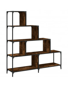 Libreria 4 Gradini Rovere Fumo 139x33,5x149cm Legno Multistrato 2