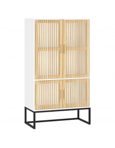 Credenza Bianca 70x35x125 cm in Legno Multistrato 2