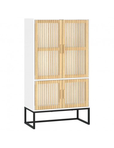 Credenza Bianca 70x35x125 cm in Legno Multistrato