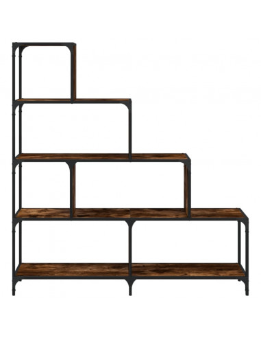Libreria 4 Gradini Rovere Fumo 139x33,5x149cm Legno Multistrato