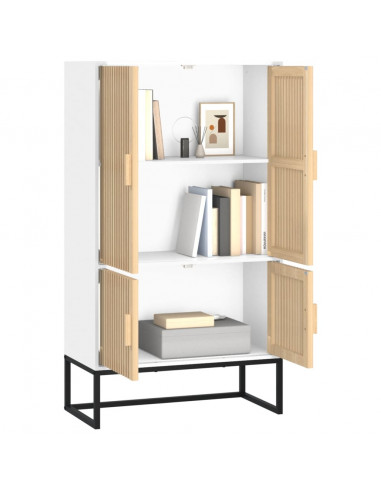 Credenza Bianca 70x35x125 cm in Legno Multistrato