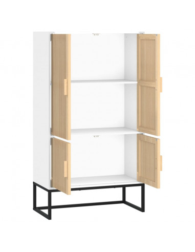 Credenza Bianca 70x35x125 cm in Legno Multistrato