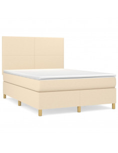 Giroletto a Molle con Materasso Crema 140x200 cm in Tessuto 2