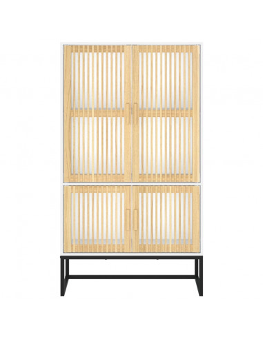 Credenza Bianca 70x35x125 cm in Legno Multistrato