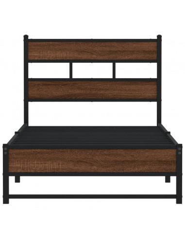 Giroletto senza Materasso in Metallo Rovere Marrone 100x190 cm