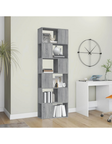 Libreria/Divisorio Grigio Sonoma 60x24x186 cm