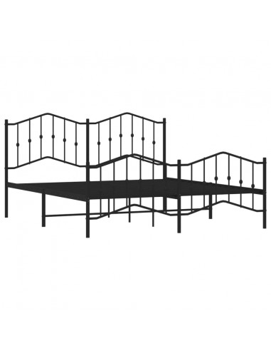 Giroletto con Testiera e Pediera Metallo Nero 183x213 cm