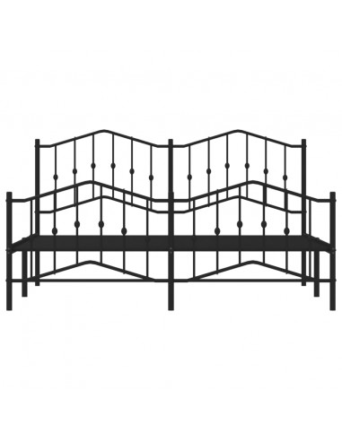 Giroletto con Testiera e Pediera Metallo Nero 183x213 cm