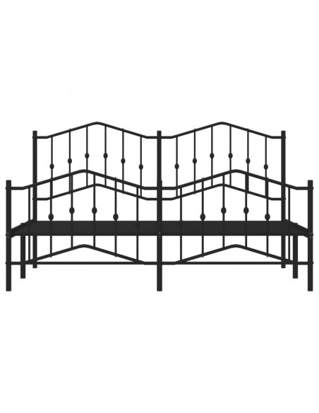 Giroletto con Testiera e Pediera Metallo Nero 183x213 cm