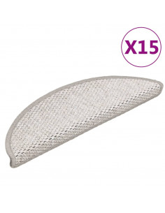 Tappeti Adesivi Scale Aspetto Sisal 15 pz 56x17x3 cm Beige 2