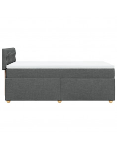 Giroletto a Molle con Materasso Grigio Scuro 90x200 cm Tessuto 2