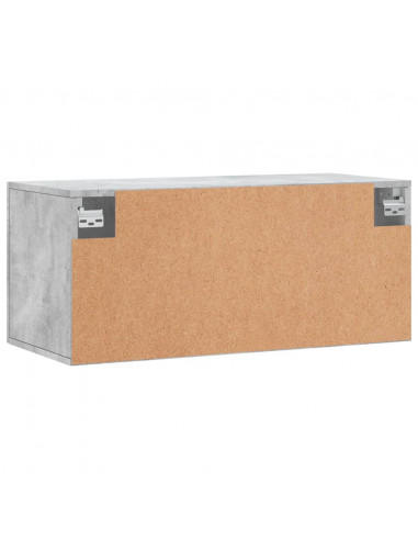 Mobile a Parete Grigio Cemento 80x36,5x35 cm Legno Multistrato