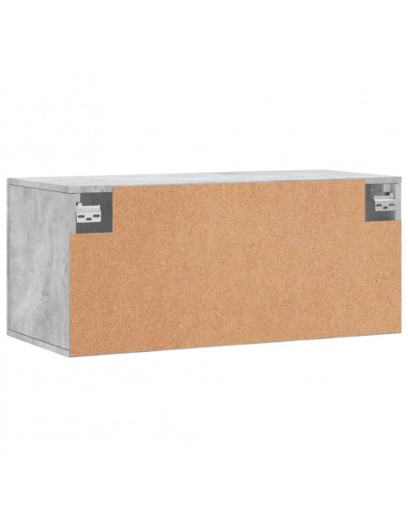 Mobile a Parete Grigio Cemento 80x36,5x35 cm Legno Multistrato