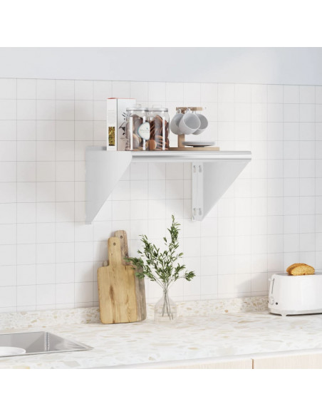 Mensola a Muro 50x45x31 cm Argento in Acciaio Inossidabile