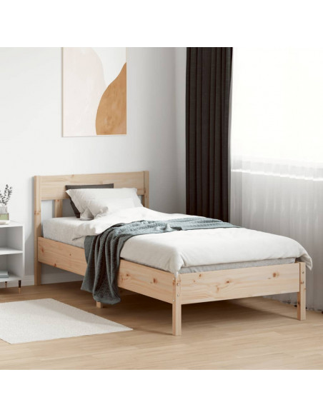Giroletto con Testiera 90x190 cm in Legno Massello di Pino