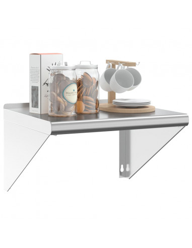 Mensola a Muro 50x45x31 cm Argento in Acciaio Inossidabile