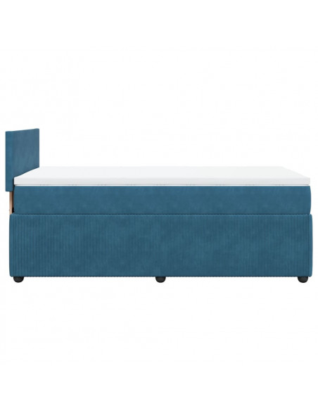 Giroletto a Molle con Materasso Blu 100x200 cm in Velluto