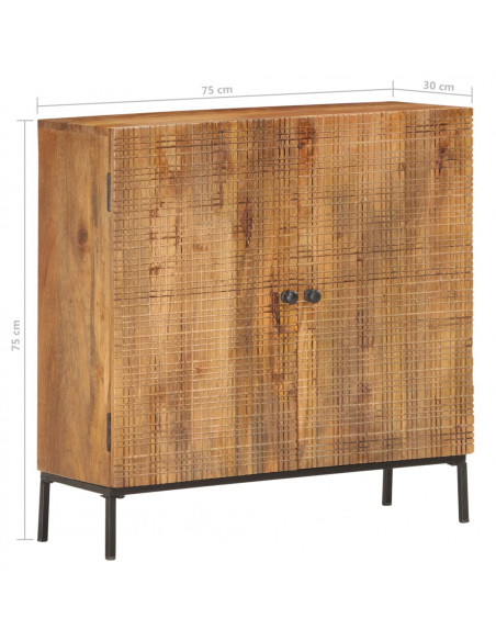Credenza 75x30x75 cm in Legno Massello di Mango