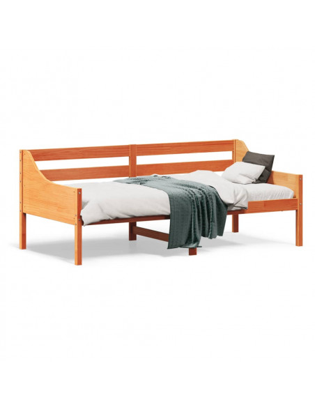 Dormeuse Marrone Cera 75x190 cm in Legno Massello di Pino