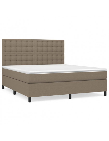 Giroletto a Molle con Materasso Tortora 180x200 cm in Tessuto