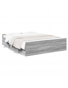 Giroletto Cassetti Grigio Sonoma 160x200 cm Legno Multistrato 2