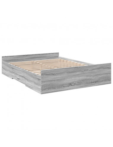 Giroletto Cassetti Grigio Sonoma 160x200 cm Legno Multistrato