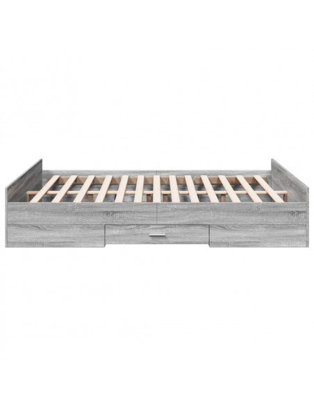 Giroletto Cassetti Grigio Sonoma 160x200 cm Legno Multistrato
