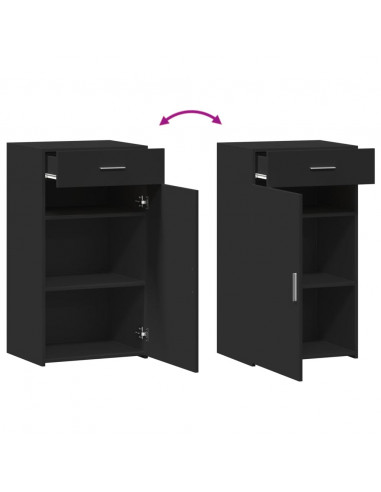 Credenza Nera 50x42,5x93 cm in Legno Multistrato