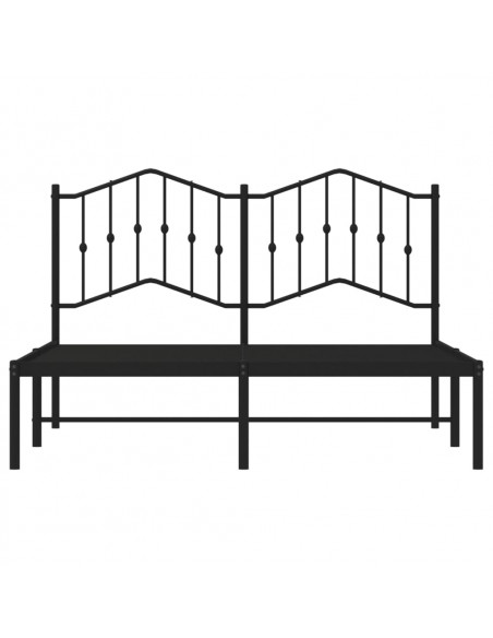 Giroletto con Testiera in Metallo Nero 150x200 cm