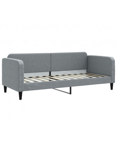 Letto da Giorno Grigio Chiaro 80x200 cm in Tessuto