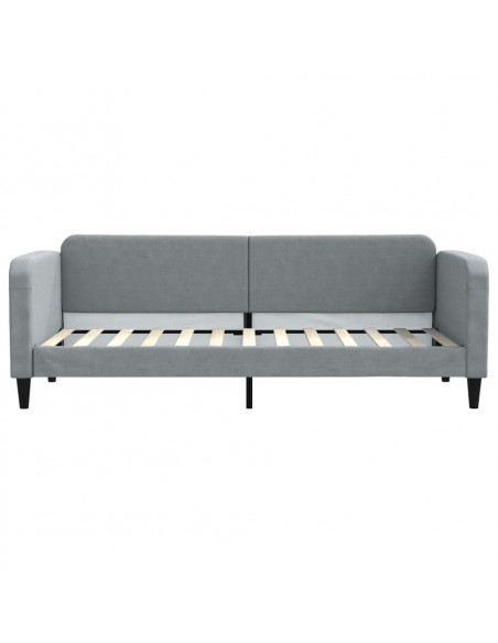 Letto da Giorno Grigio Chiaro 80x200 cm in Tessuto