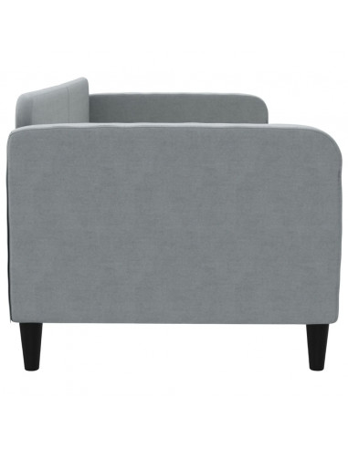 Letto da Giorno Grigio Chiaro 80x200 cm in Tessuto