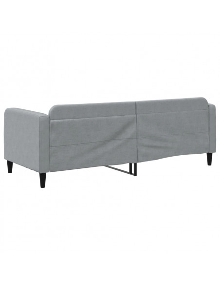 Letto da Giorno Grigio Chiaro 80x200 cm in Tessuto