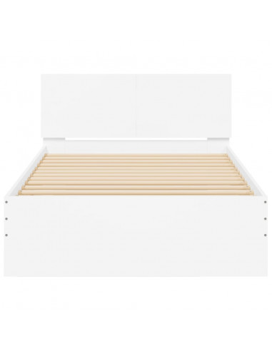 Giroletto con Testiera Bianco 100x200 cm in Legno Multistrato