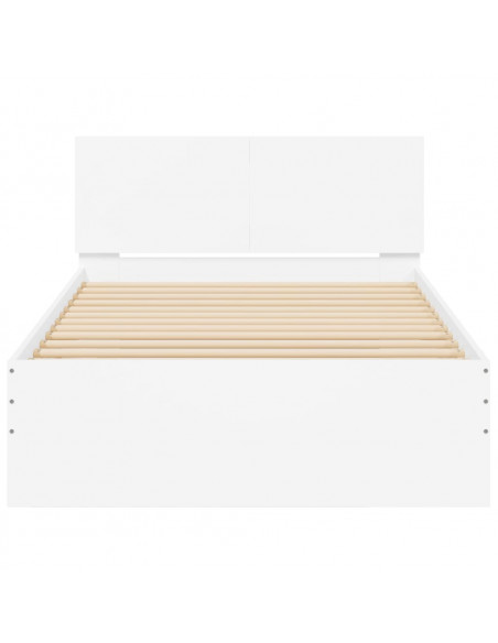 Giroletto con Testiera Bianco 100x200 cm in Legno Multistrato