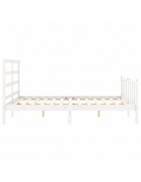 Giroletto con Testiera Bianco 160x200 cm Legno Massello