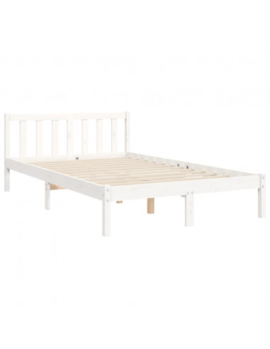 Giroletto con Testiera Bianco 160x200 cm Legno Massello