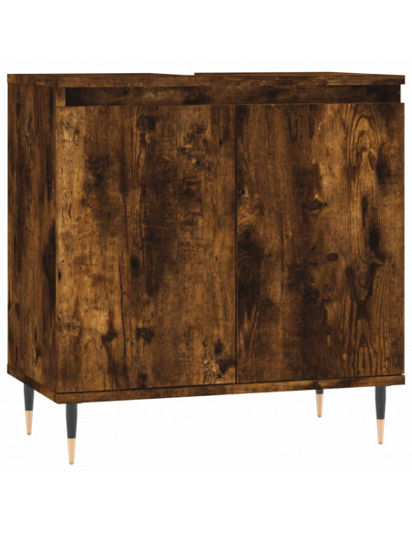 Armadietto Bagno Rovere Fumo 58x33x60 cm in Legno Multistrato