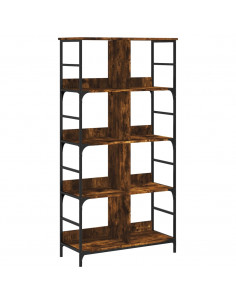 Libreria Rovere Fumo 78,5x33x153 cm in Legno Multistrato 2