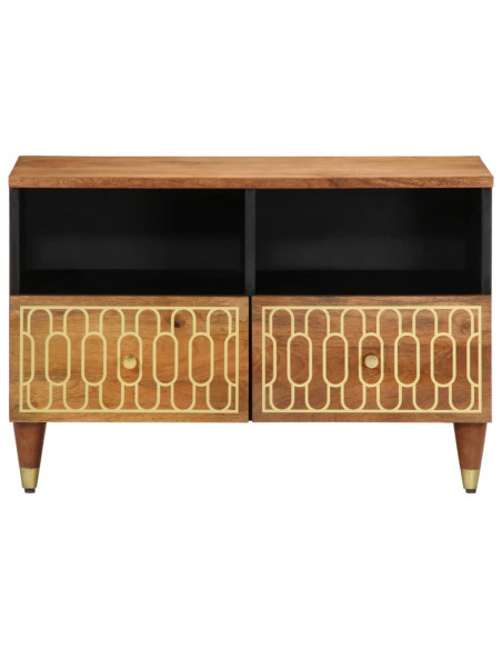 Mobile Porta TV 70x33x46 cm in Legno Massello di Mango