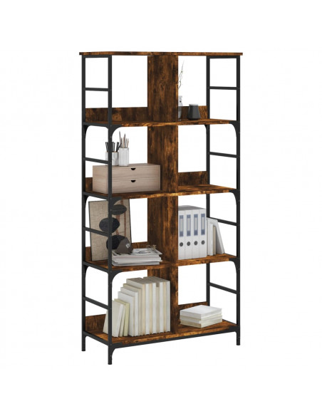 Libreria Rovere Fumo 78,5x33x153 cm in Legno Multistrato