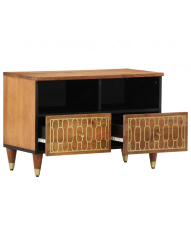 Mobile Porta TV 70x33x46 cm in Legno Massello di Mango