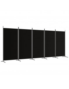 Divisorio a 5 Pannelli Nero 433x180 cm in Tessuto 2