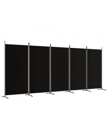 Divisorio a 5 Pannelli Nero 433x180 cm in Tessuto