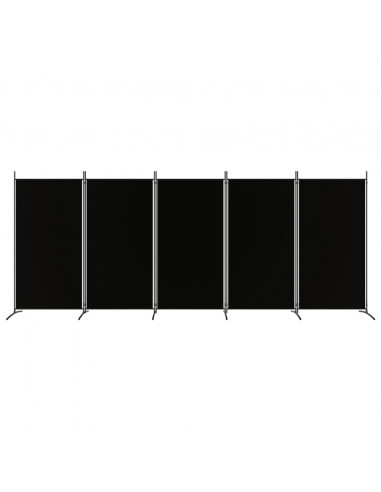 Divisorio a 5 Pannelli Nero 433x180 cm in Tessuto